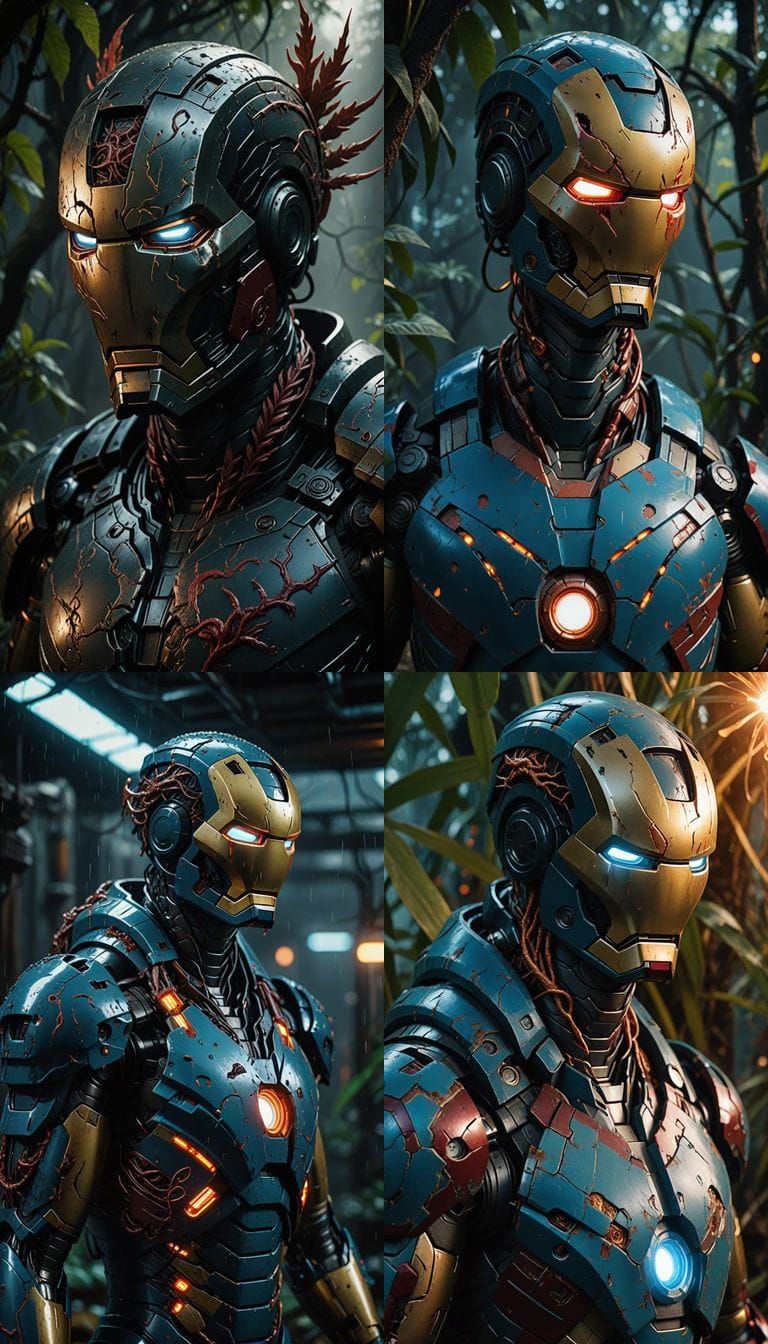 Marvel's Iron Man with Fungal Infection in a Fantasy World