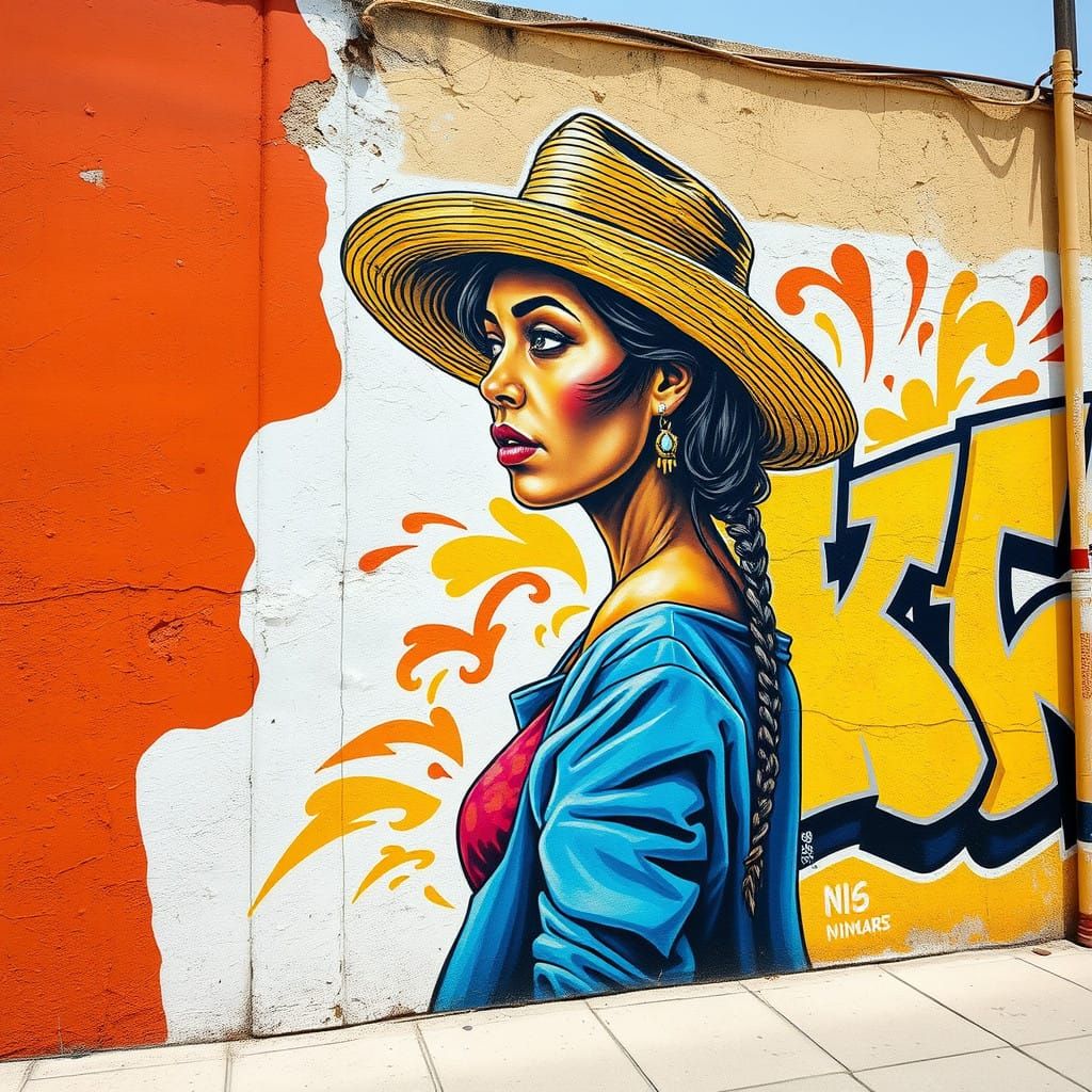 Street Art Mural in Vibrant Guadeloupe Colors