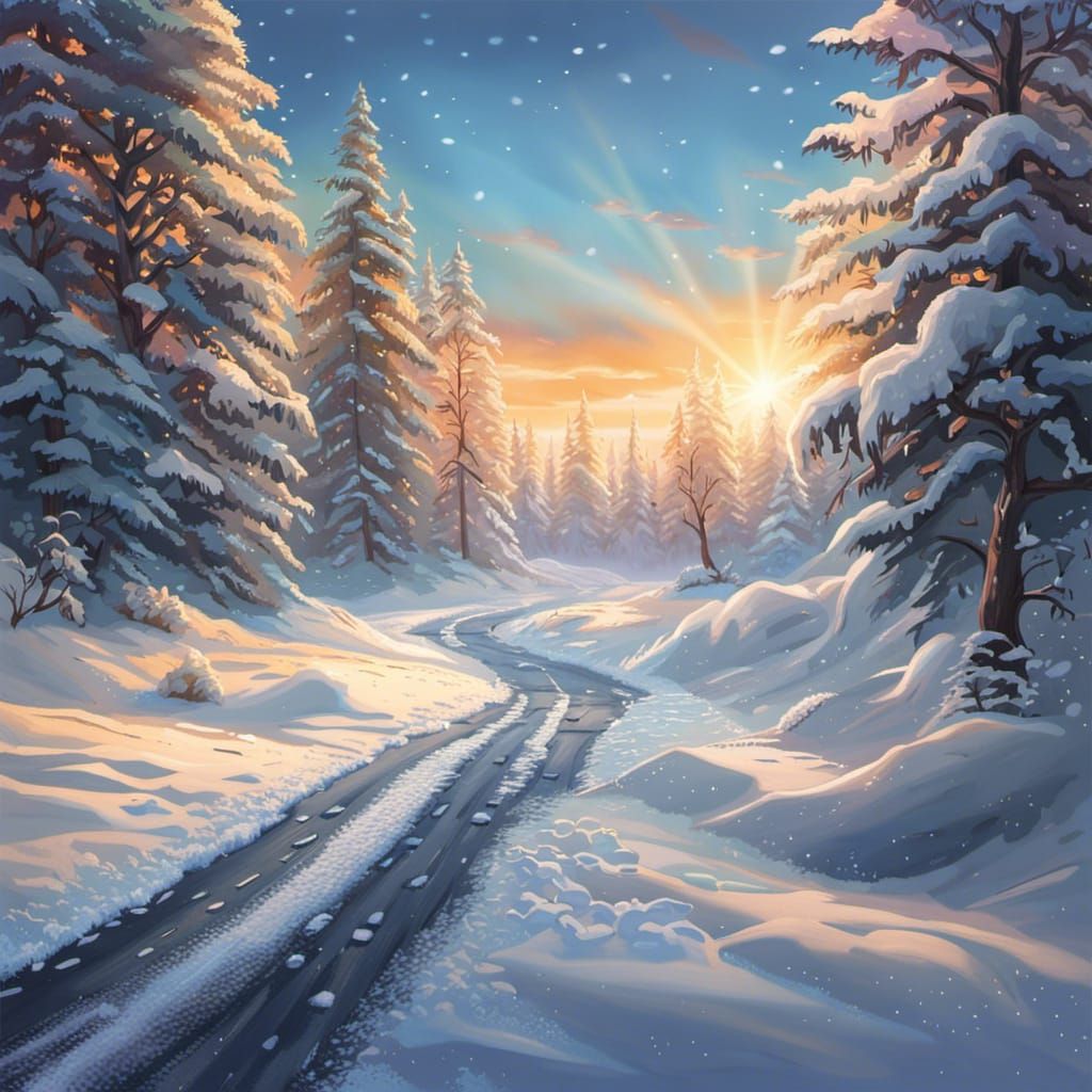 Hyperrealistic Footprints in Snow: Splash Art Concept