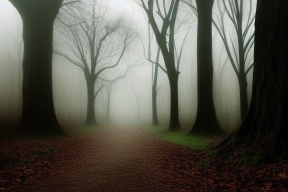 Spooky woods full of ghost