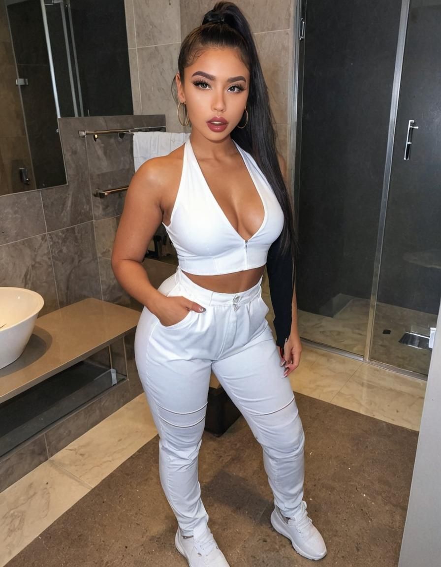 Glamorous Hispanic Model Portrait in Hyperrealistic Detail