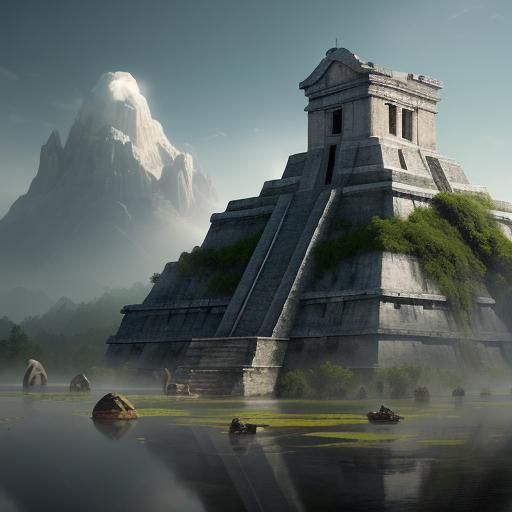 Ancient Mayan God Itzamna in Sunlight