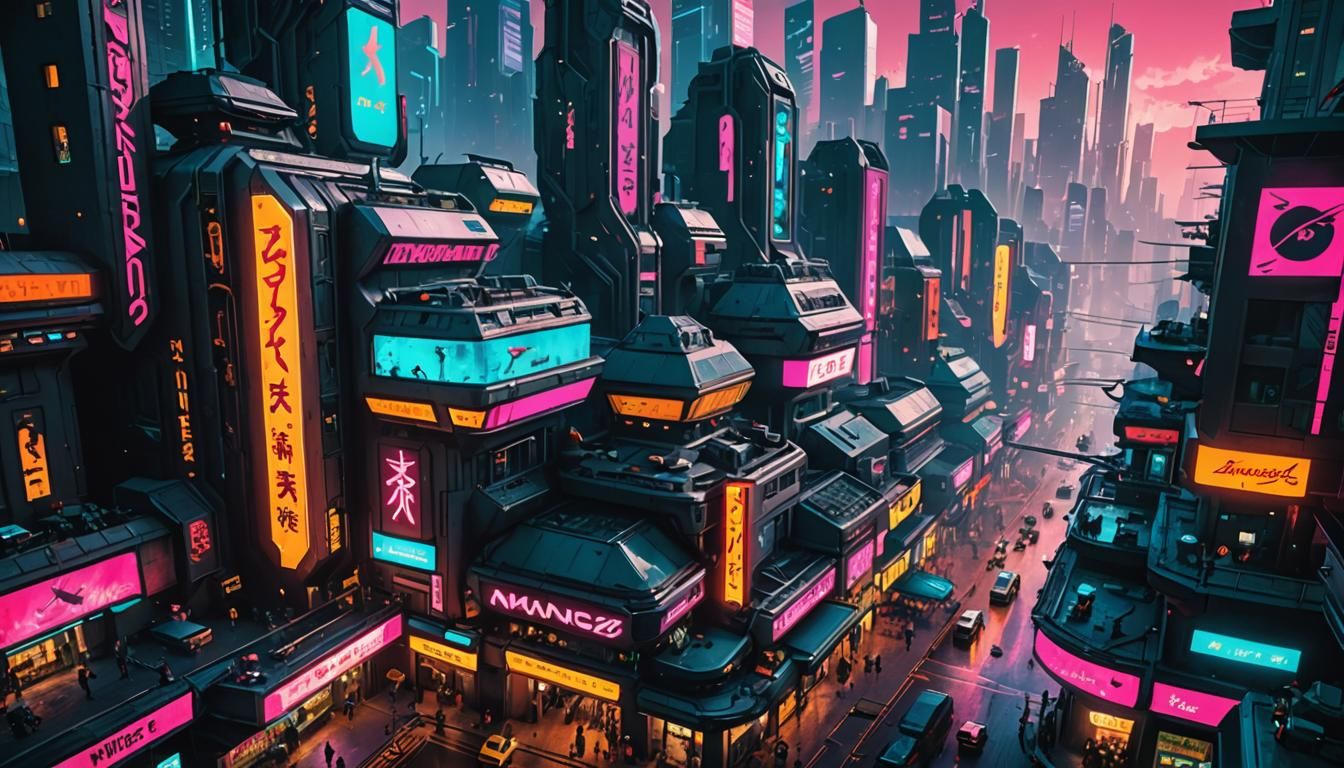 Cyberpunk Alien Cityscape of the Future