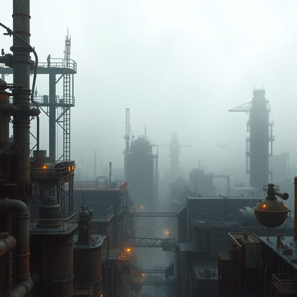 Dieselpunk Cityscape Inspired by Syd Mead's Concept Art