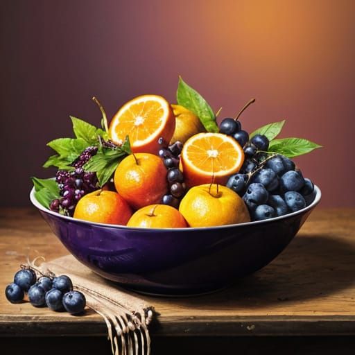 Vibrant Fruit Bowl in Rich Colors