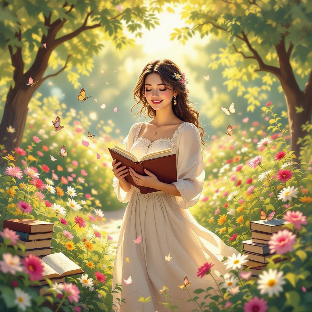 Sunlit Garden Birthday Tribute to Kind Teacher