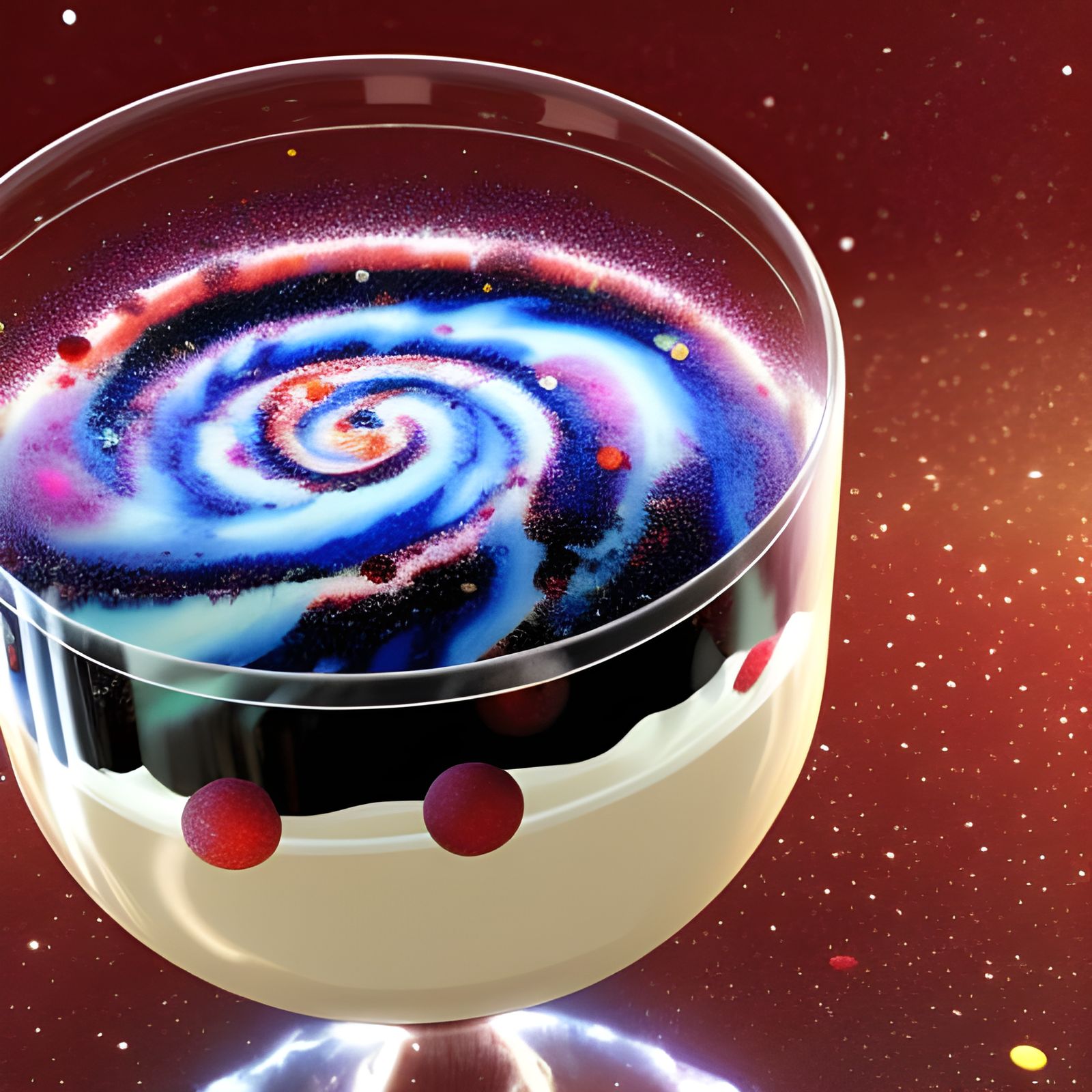 Delicious Galaxy Chocolate Pudding with Glitter Swirls