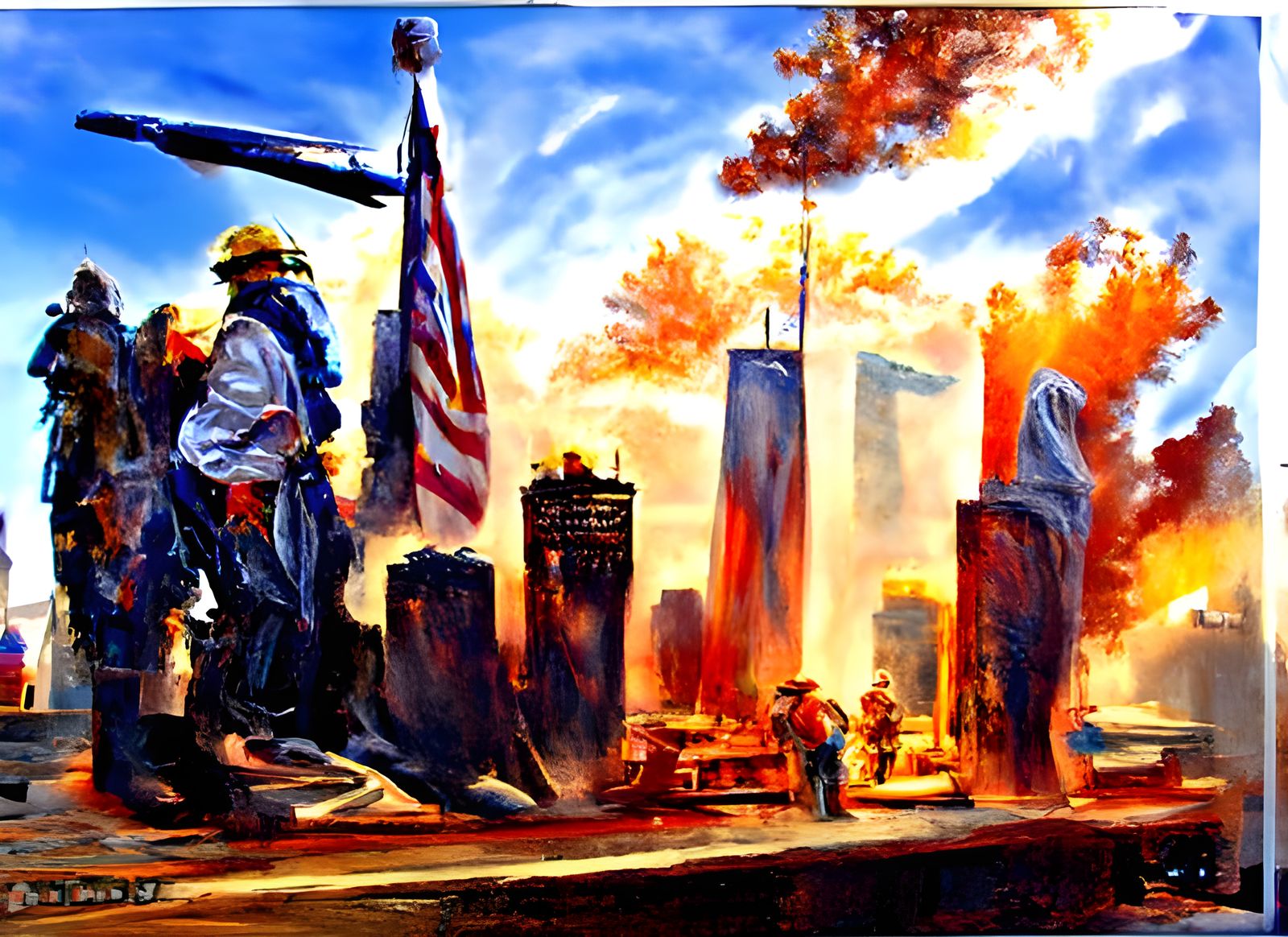 September 11 Memorial Oil Painting