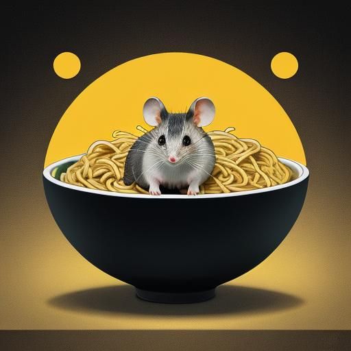 Mouse Noodle Bowl: Pop Art Screen Print