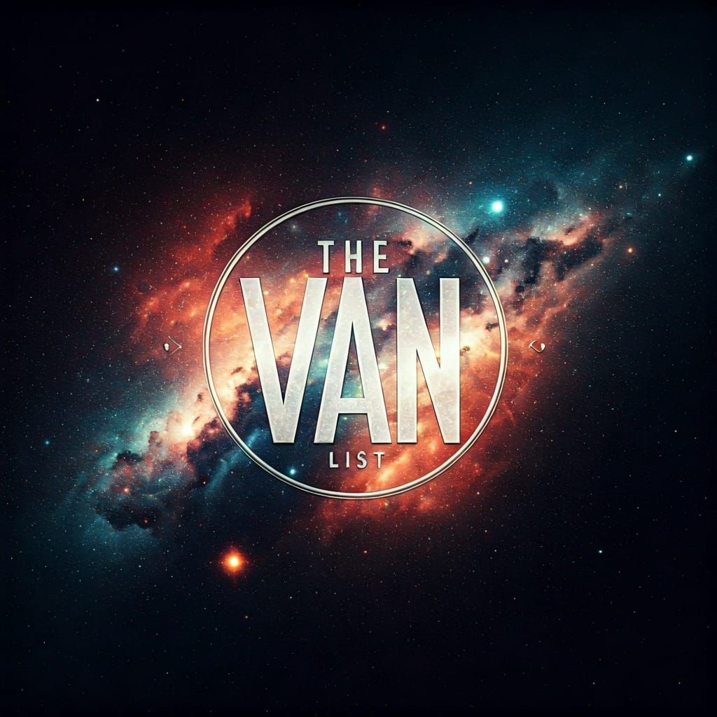 The Van Event List Logo on Cosmic Background