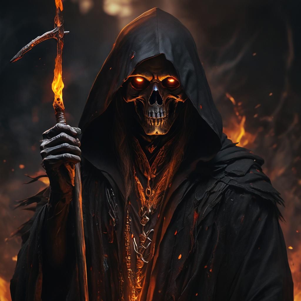 Grim Reaper Portrait in Dark Fantasy Style