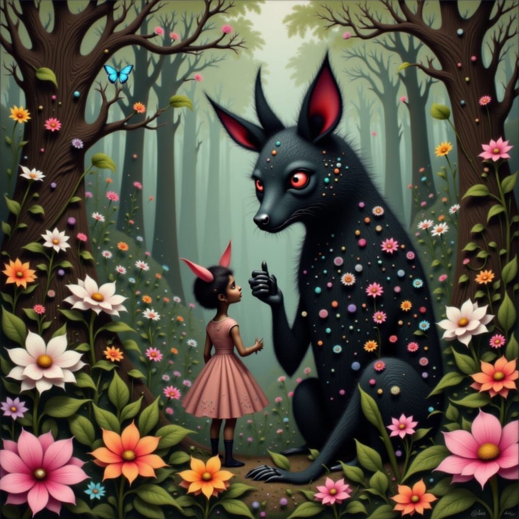 Whimsical Forest Scene Inspired by Beatrix Potter