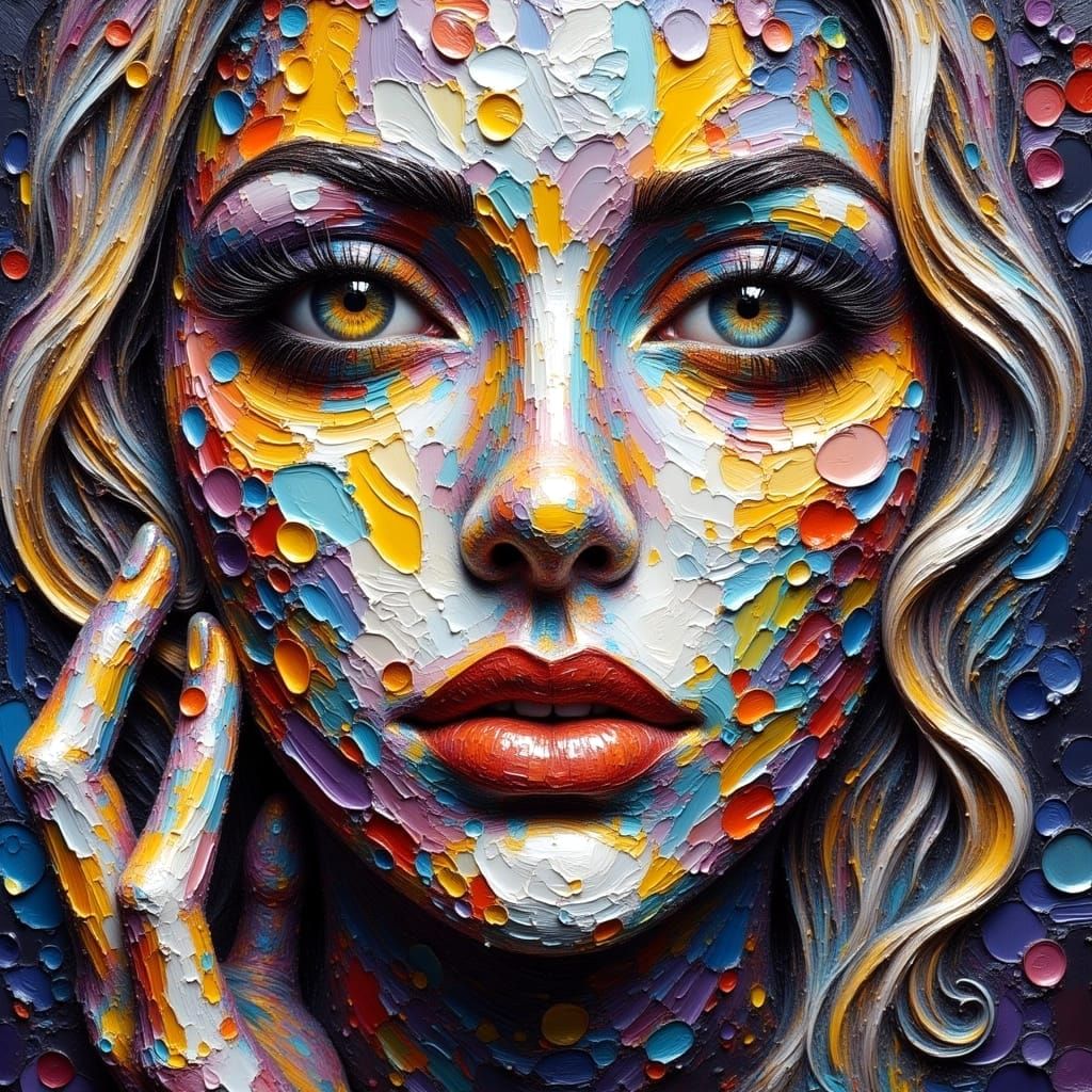 Angel in Impasto Textured Oil Painting Style