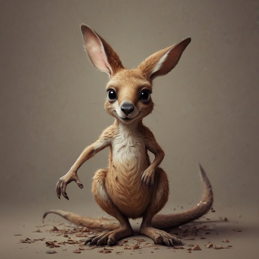 Adorable Wacky Kangaroo in 3D Digital Art