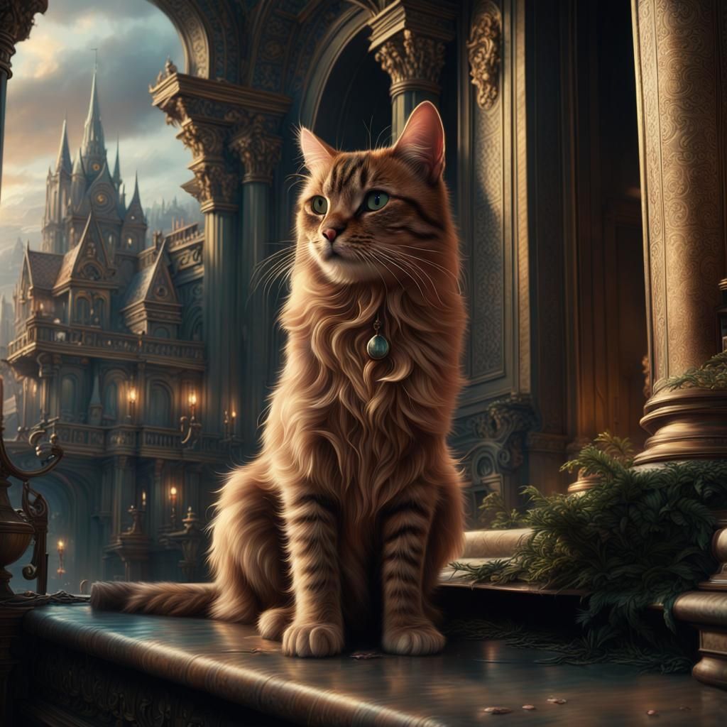 Epic Cinematic Cat: Detailed Digital Matte Painting