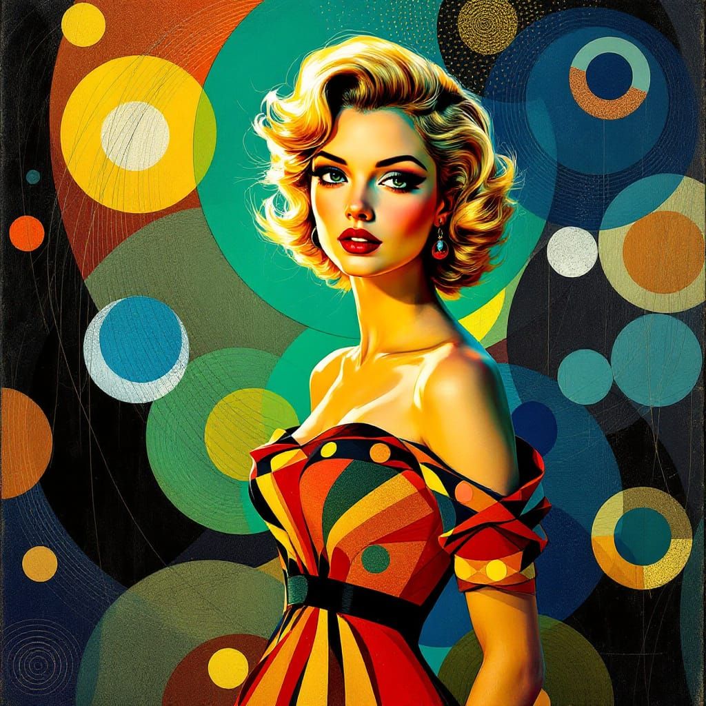 Jazz Age Pin-Up in Rhythmic Color Orchestration