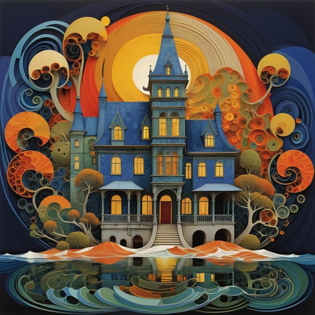 Abstract Vector Fractal with 3D Shading