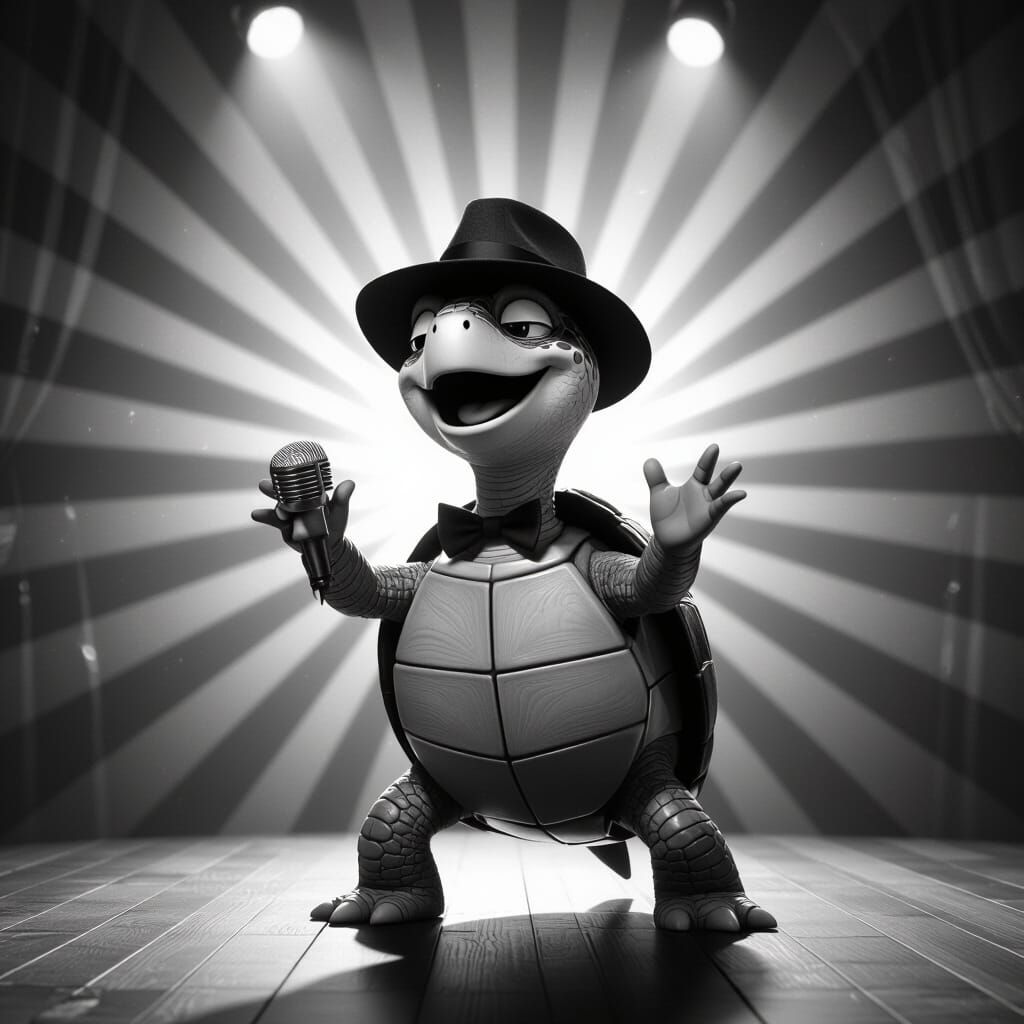 Turtle Singer in Film Noir Nightclub Scene