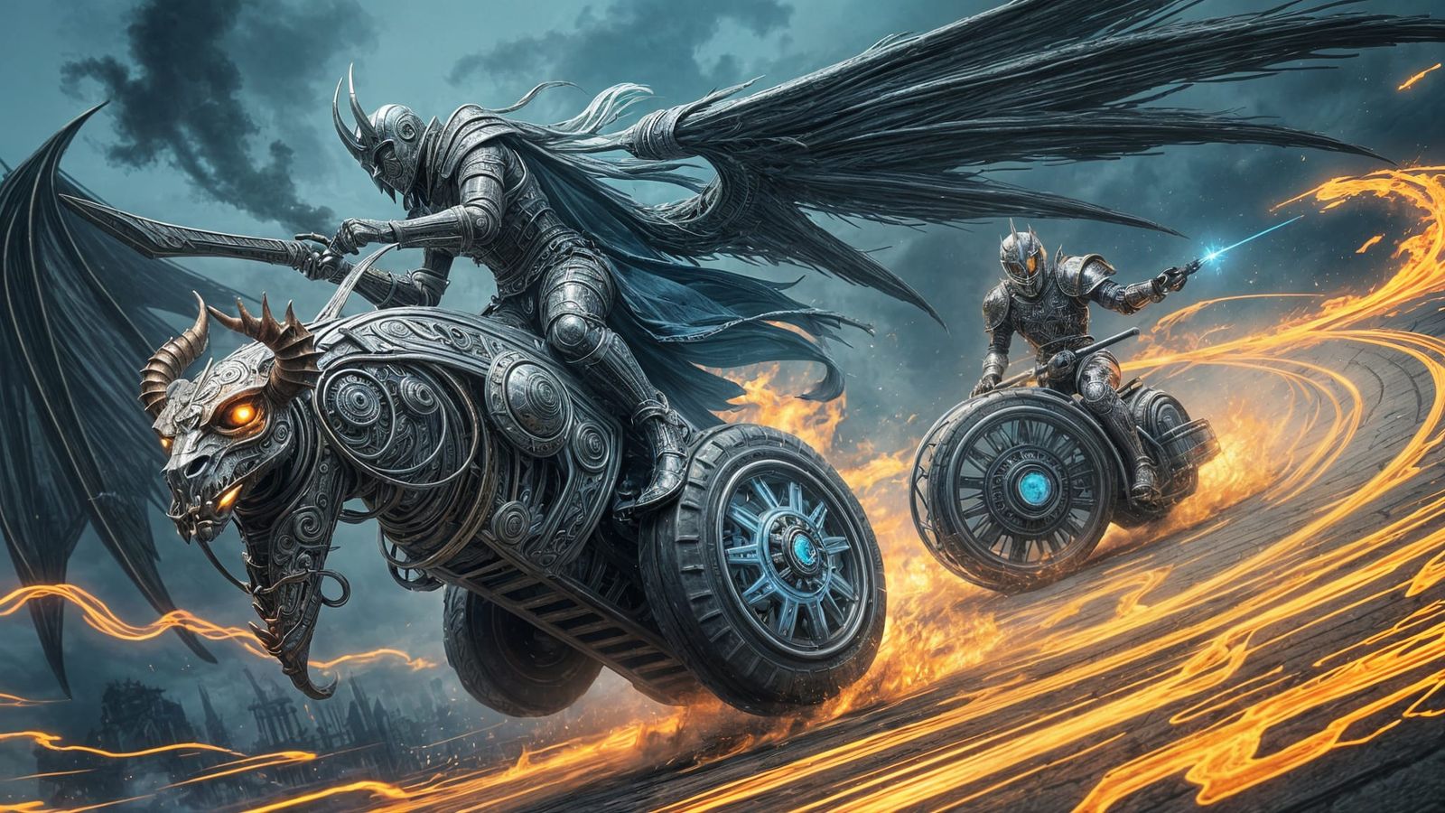 Grim Dreamer's Chase in Illuminated Manuscript Style