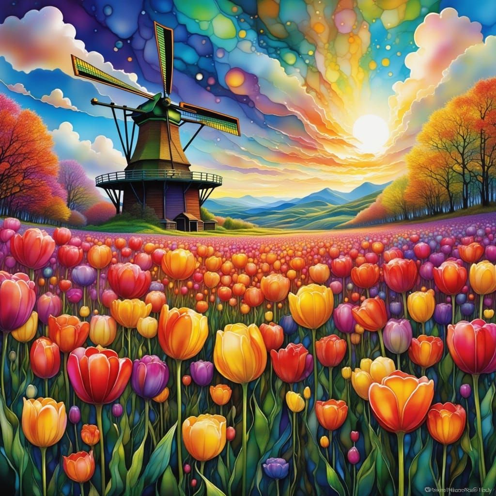 Vibrant Tulip Fields in Holland