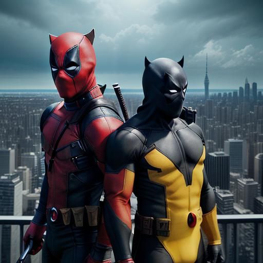 Deadpool and Wolverine in Polished Comic Art Style