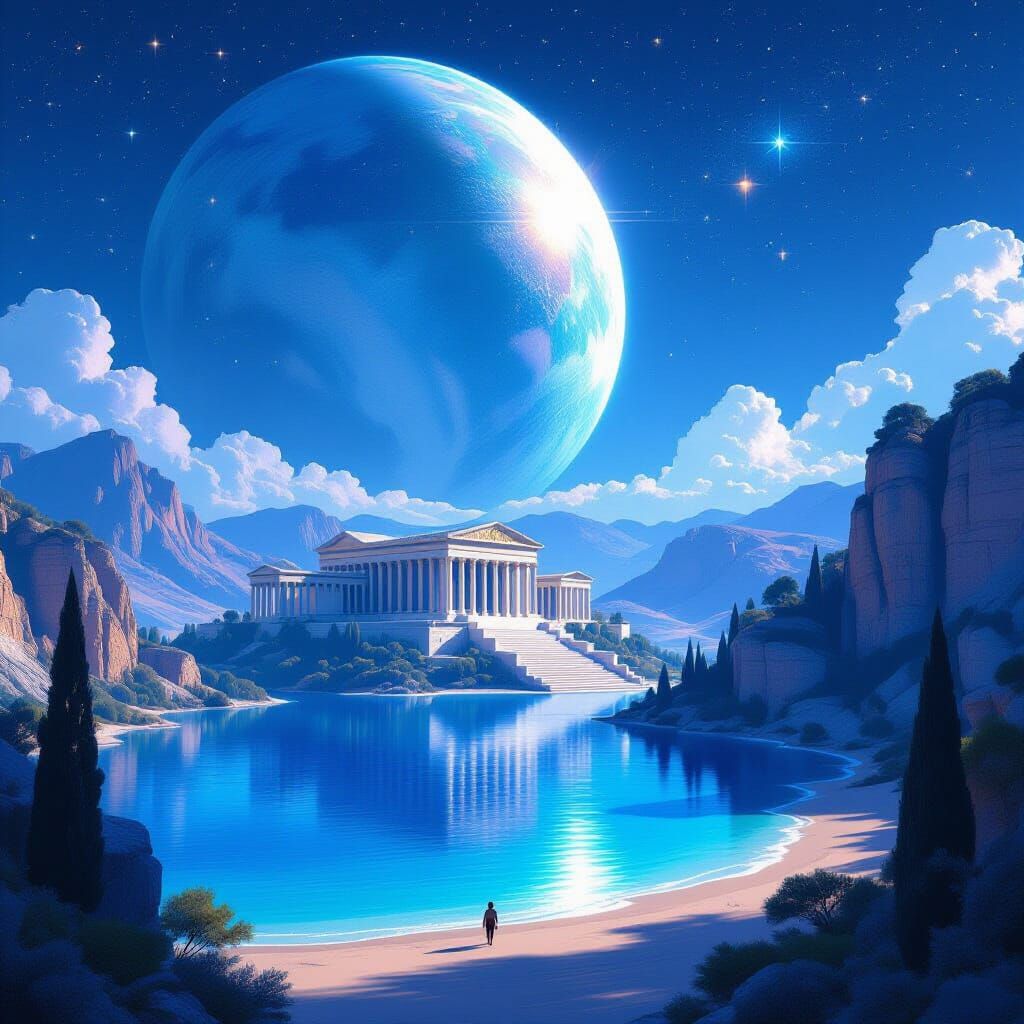 Epic Nature Vista with Alien Planet in Thor Style