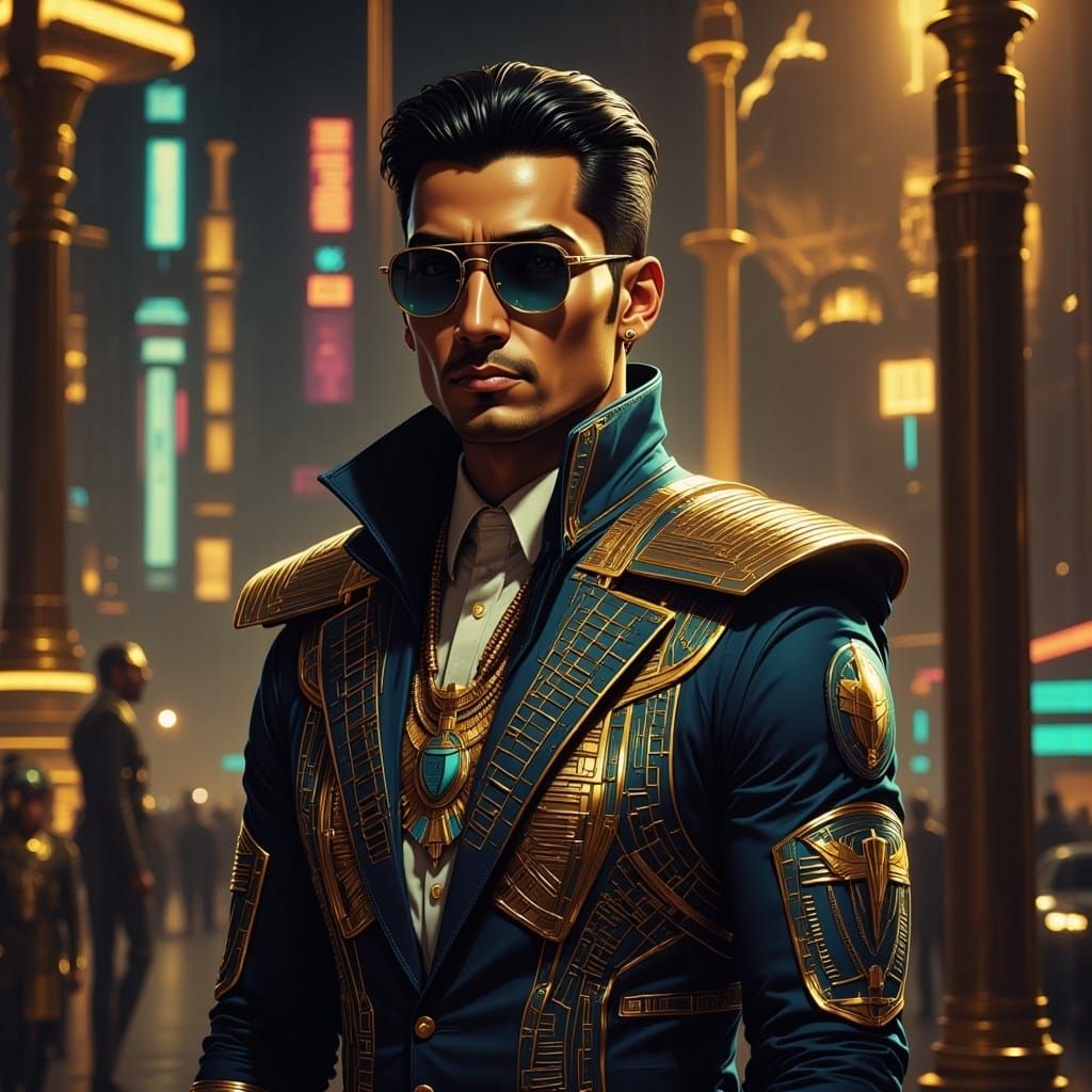 Sleek Salesman in Jacket: Synth Flux Style