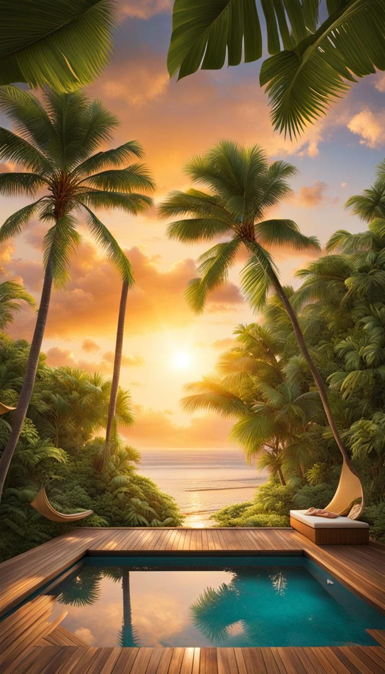 Lush Tropical Islands and Secluded Beaches in Sunlight