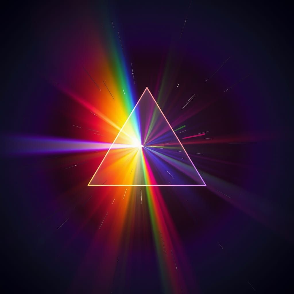 Rainbow Light Fractured Through Triangular Prism