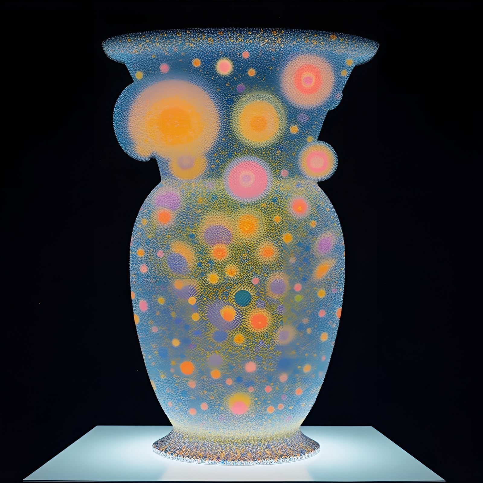 Surreal Holographic Vase Filled with Celestial Women