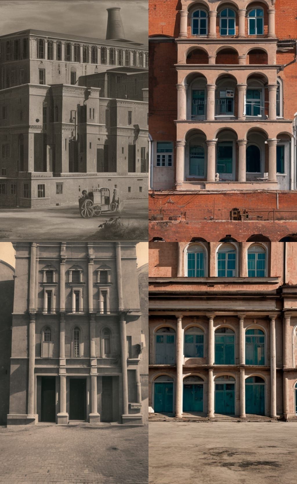 Greyscale Georgian Factory Architecture