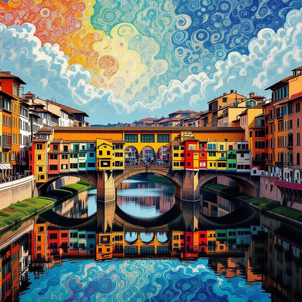 Ponte Vecchio in Surreal Futuristic Style