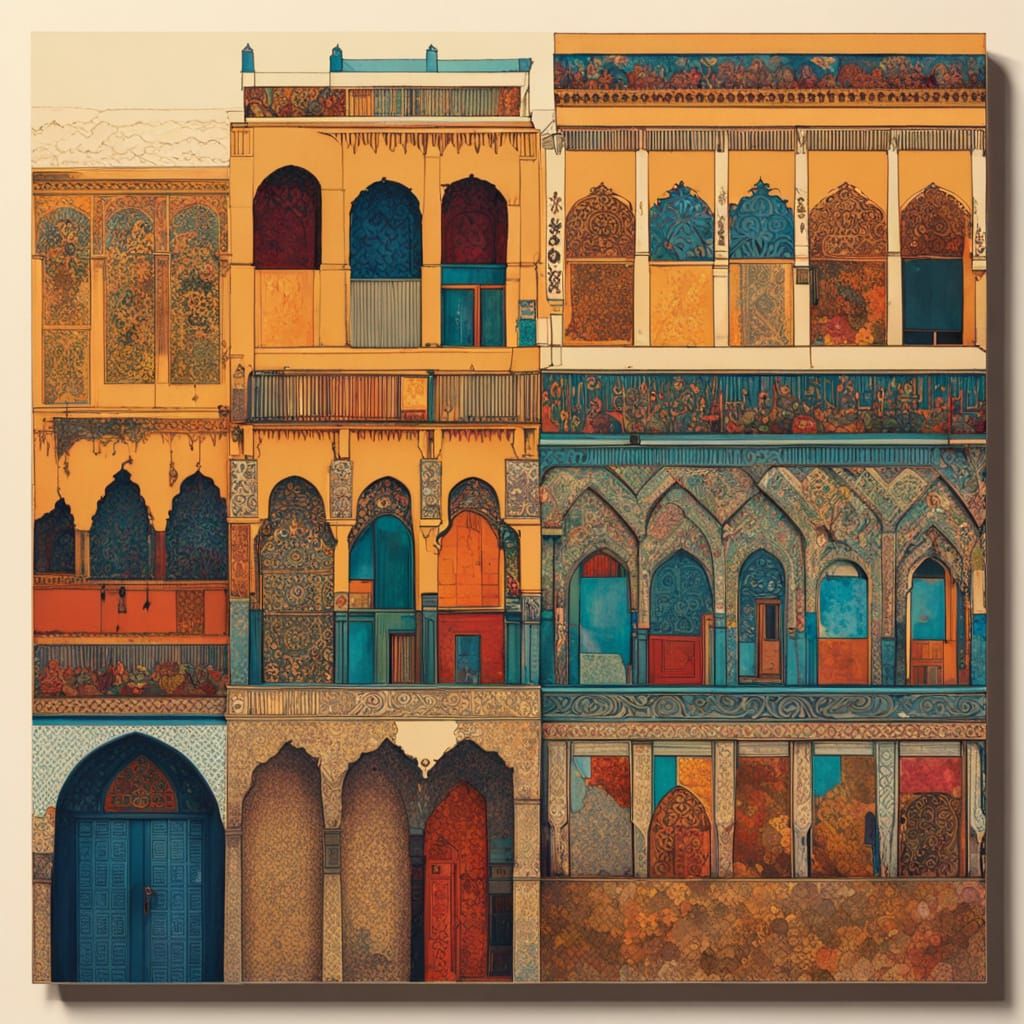 Ancient Fes Medina in Vibrant Colorful Detail