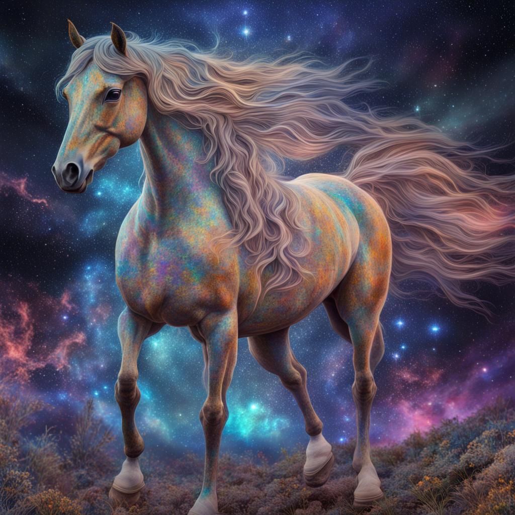 Horse on Fife: Holographic Astral Cosmic Illustration