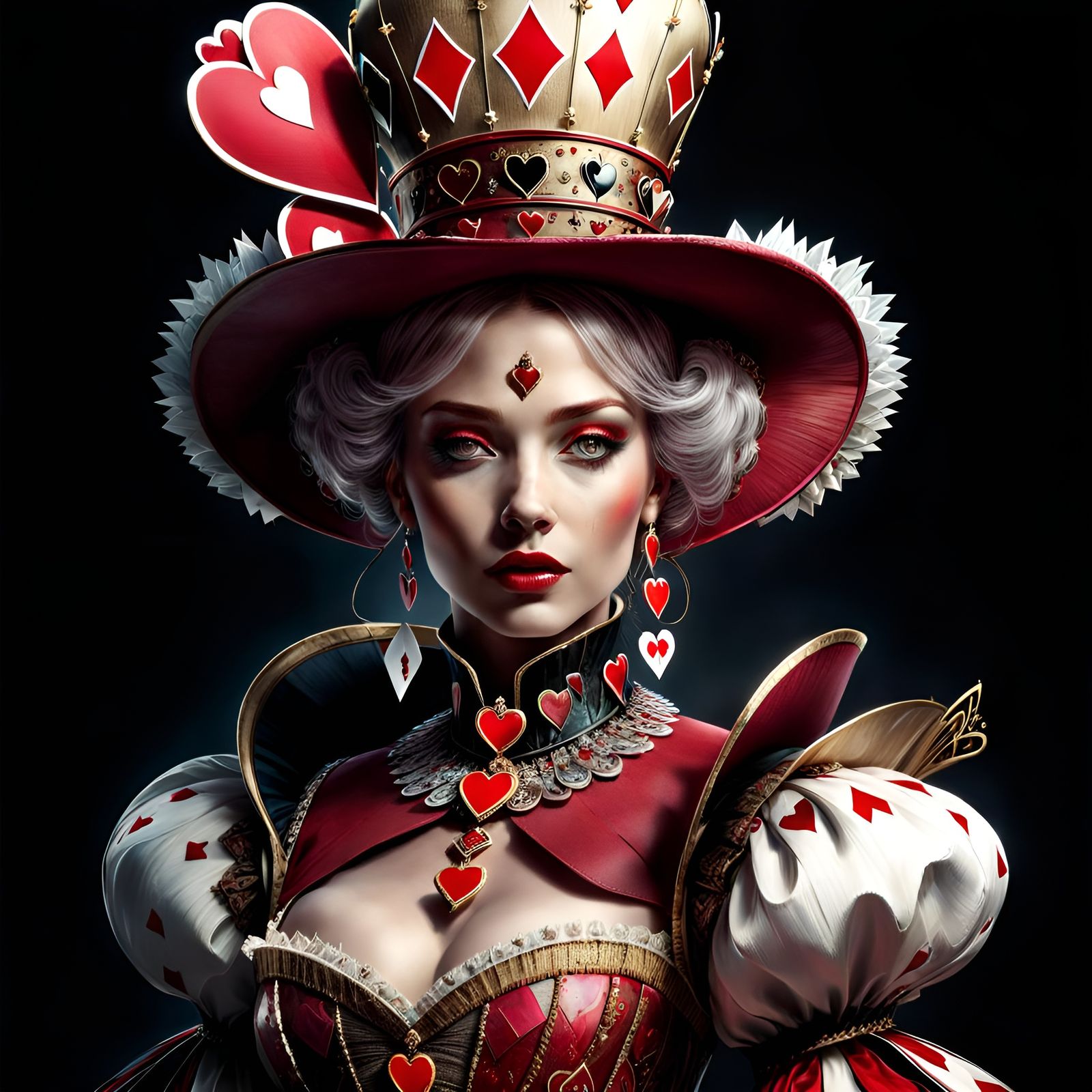 Beautiful Queen of Hearts Digital Art
