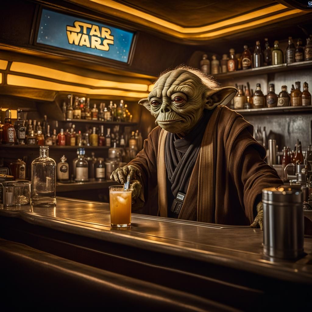 Tatooine Bartender at Chalmun's Cantina: Photorealistic Port...