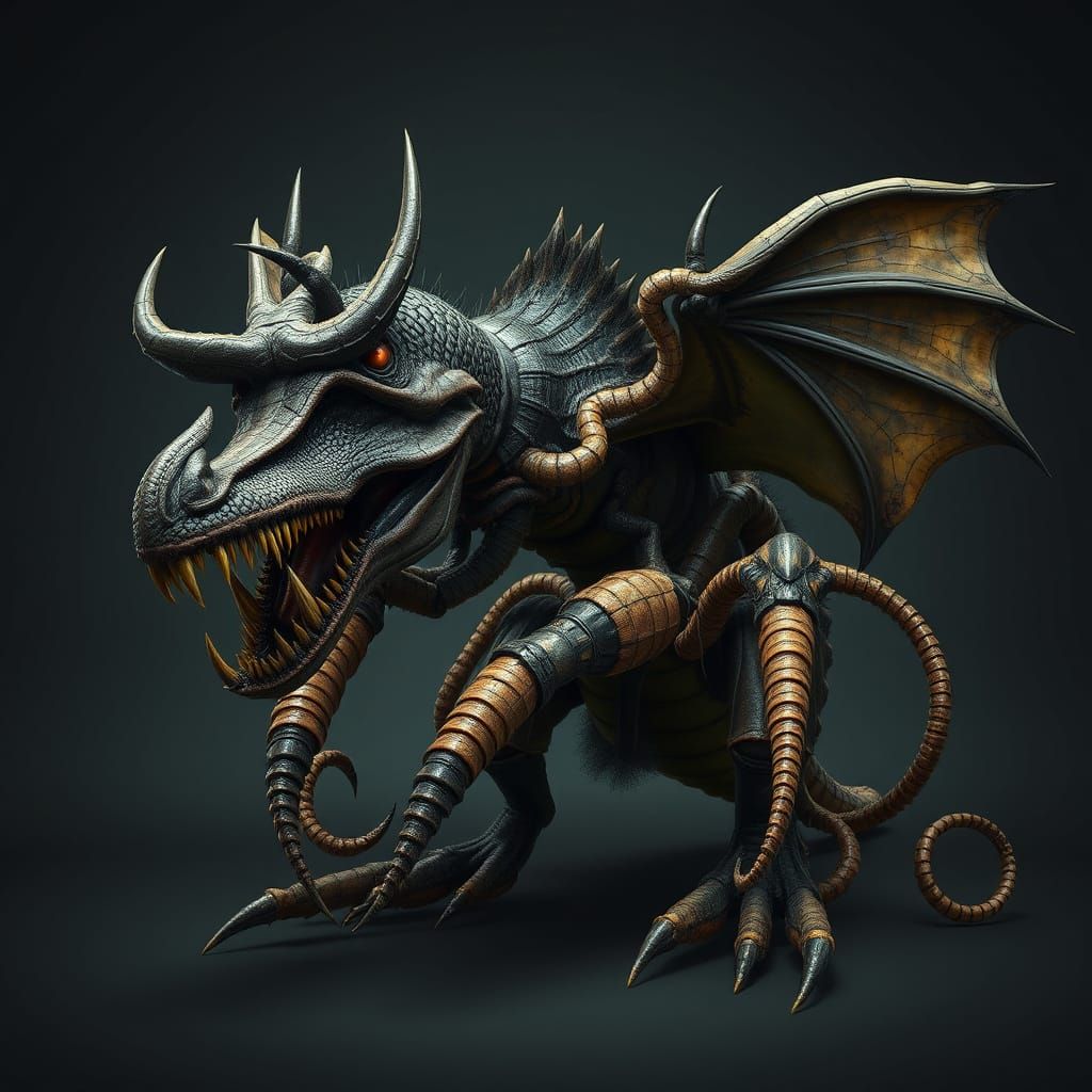 Biomechanical Abomination: Twisted Hybrid Beast