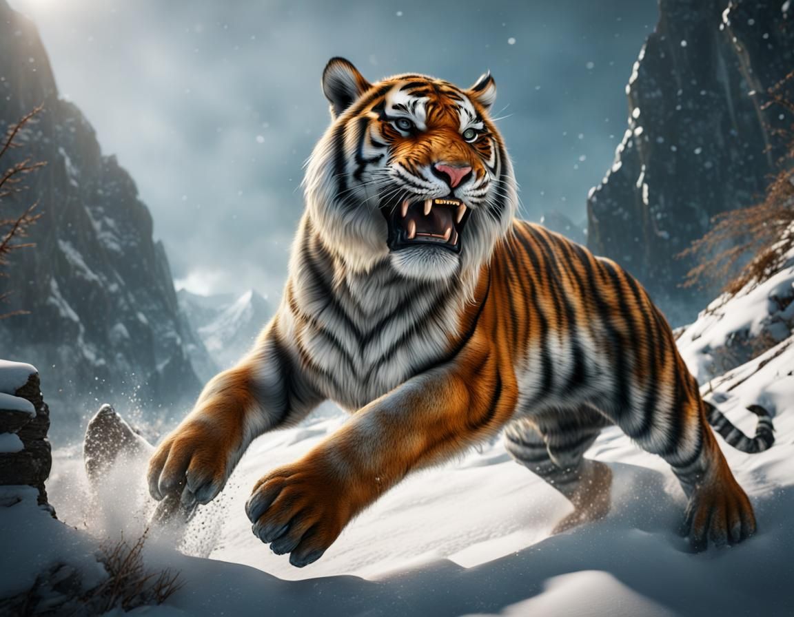 Siberian Tiger Hunting: Fantasy Concept Art