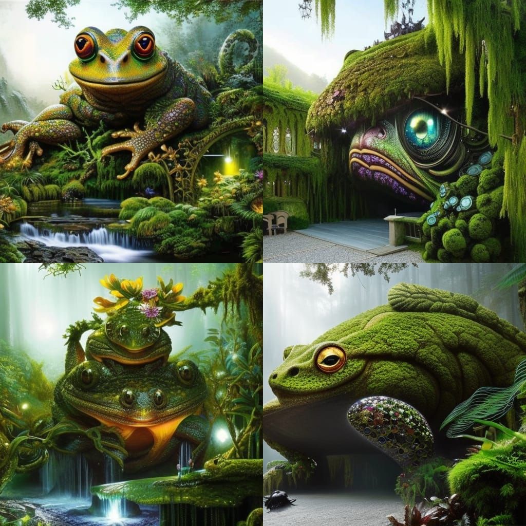 Giant Frog in Enchanted Tea House Village