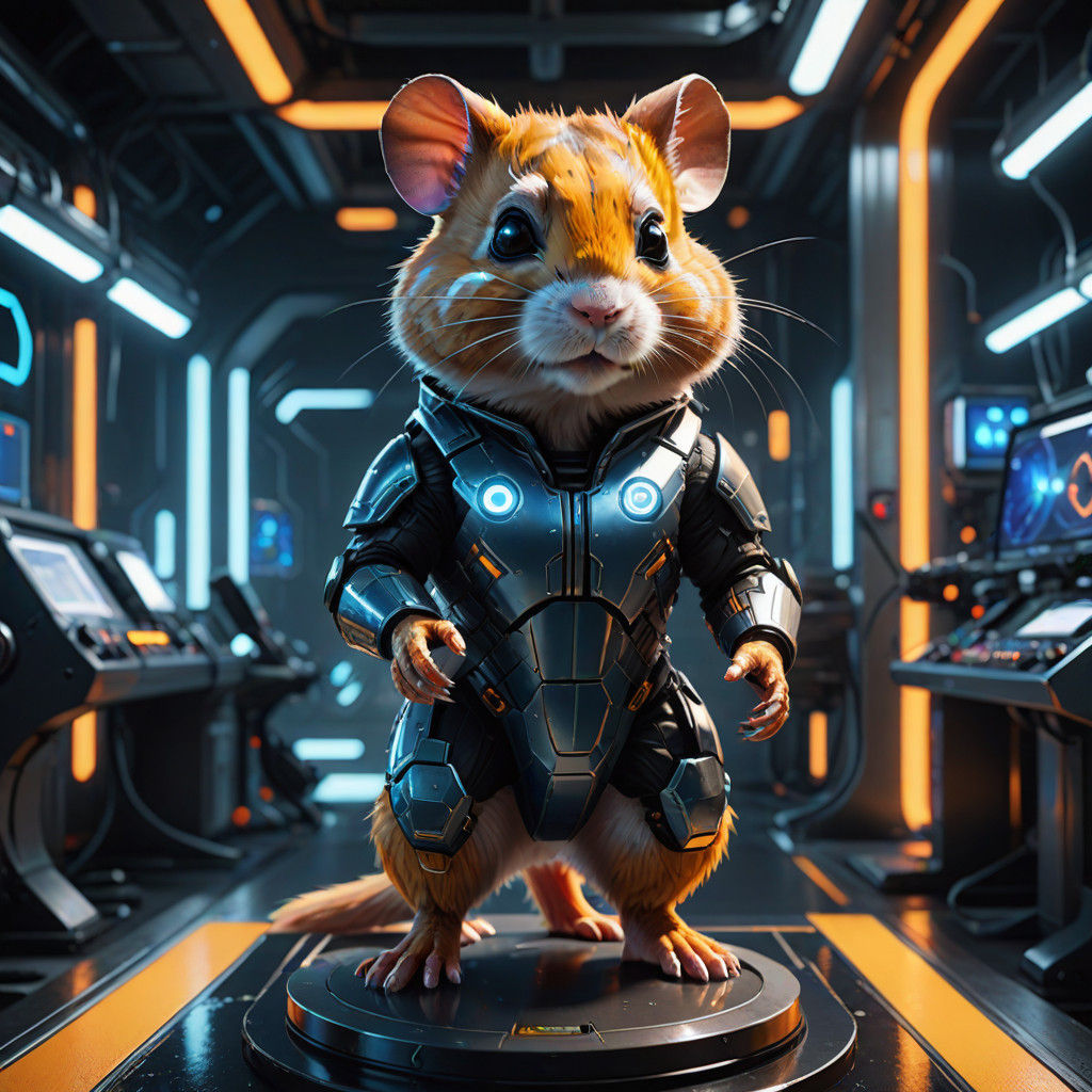 Hamster with laser sight