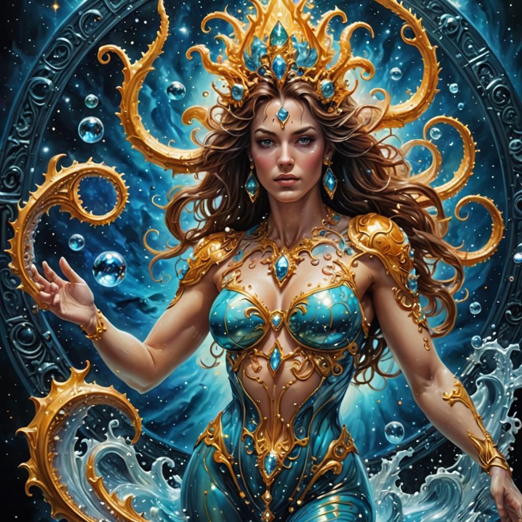 Aquarius Zodiac Sign as Diamond Painting