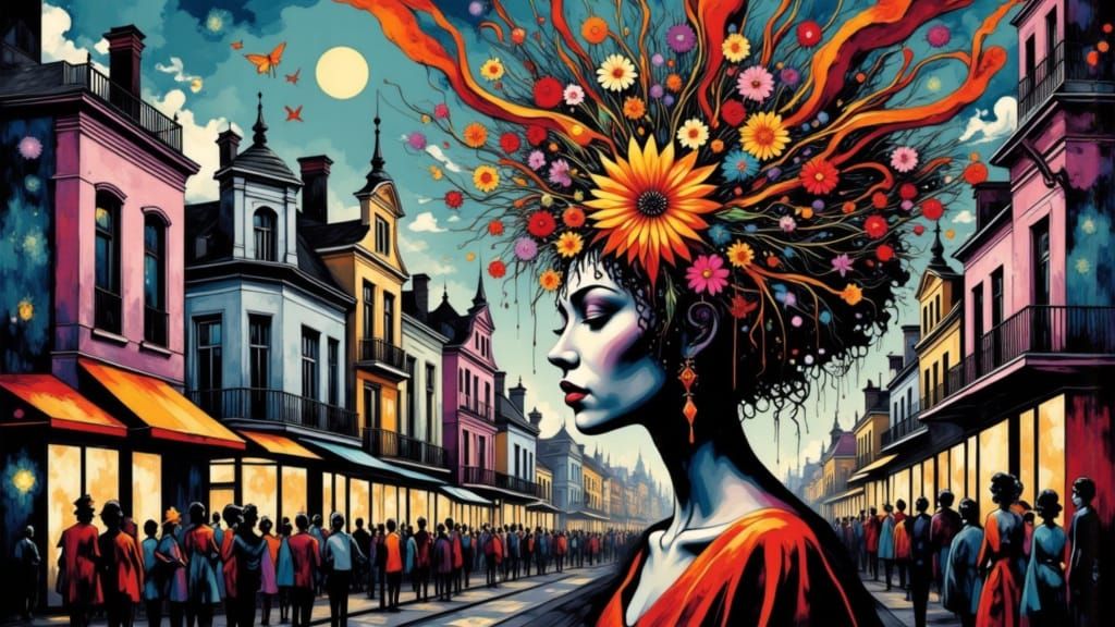 Surreal Funeral Marching Band Emerges from a Woman's Head in...