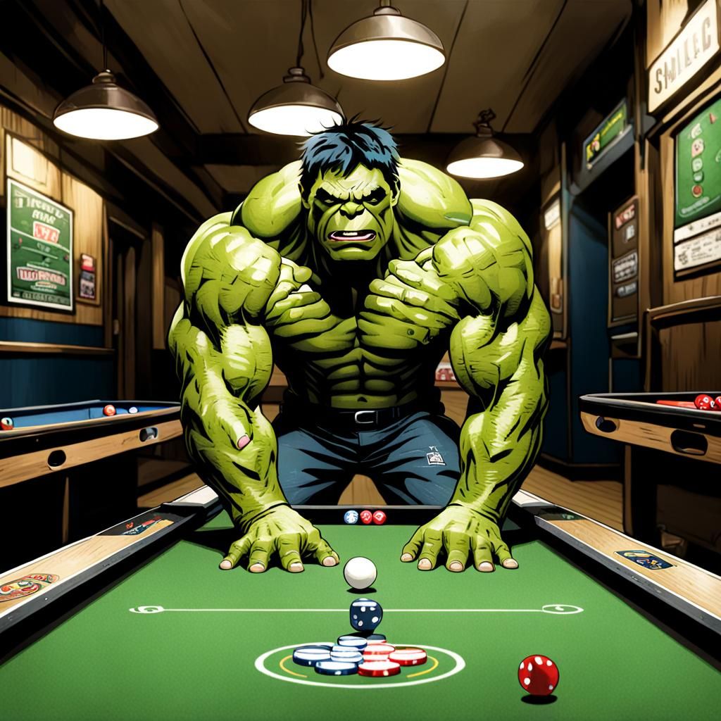 Hulk Plays Shuffleboard: An Unexpected Pastime