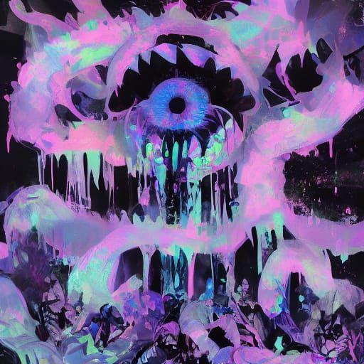 Vibrant Purple Vortex in Abstract Expressionism Style