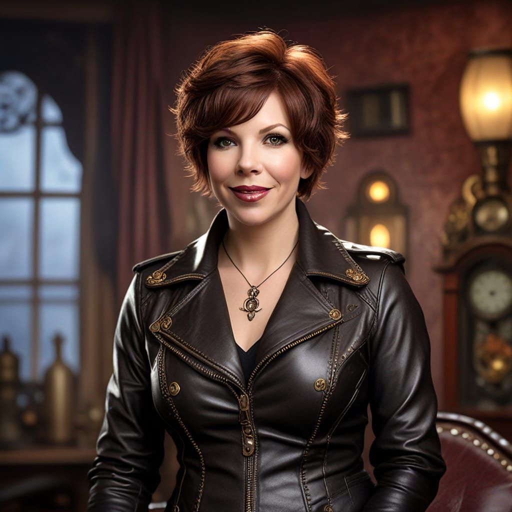 Vicki Lawrence Smiles in Leather Regalia, Steampunk Inspirat...