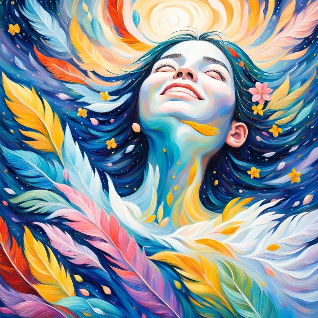 Radiant Joy: An Expressionist Neo-Impressionist Oil Painting