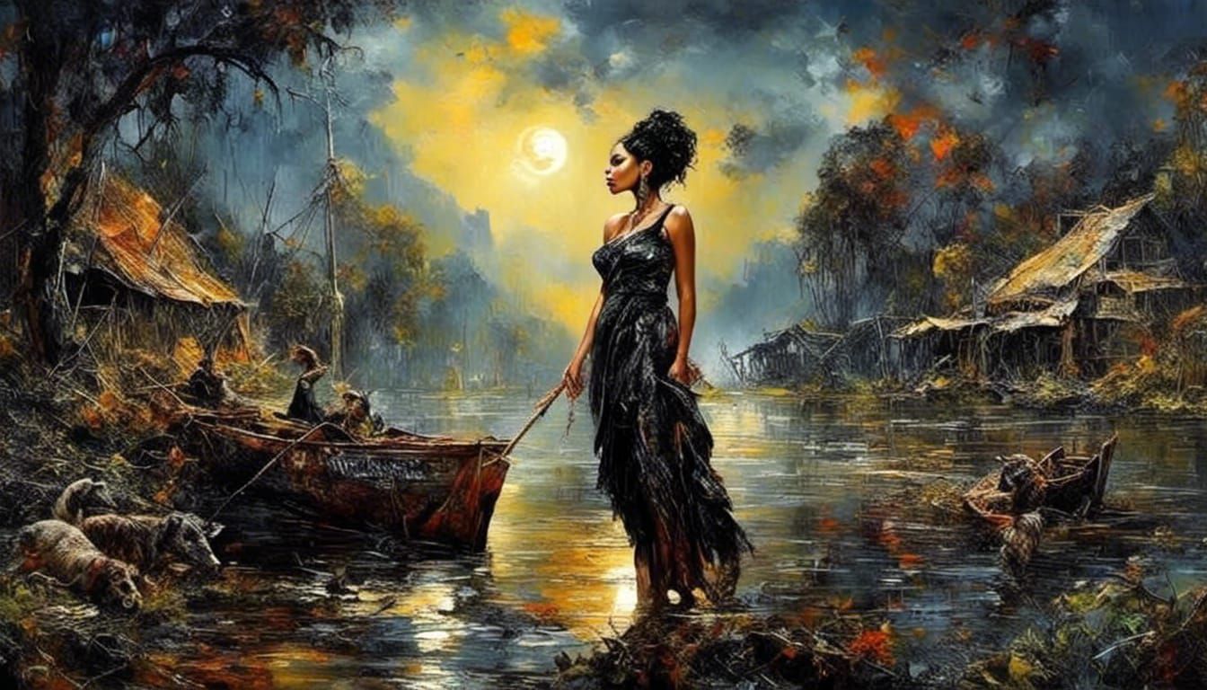 Dystopian Love: An Impasto Masterpiece