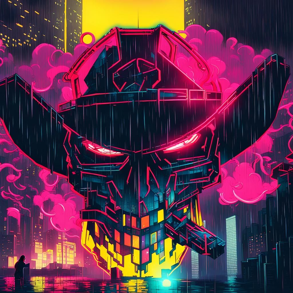 Cyberpunk 2099: Lone Figure in Dystopian City