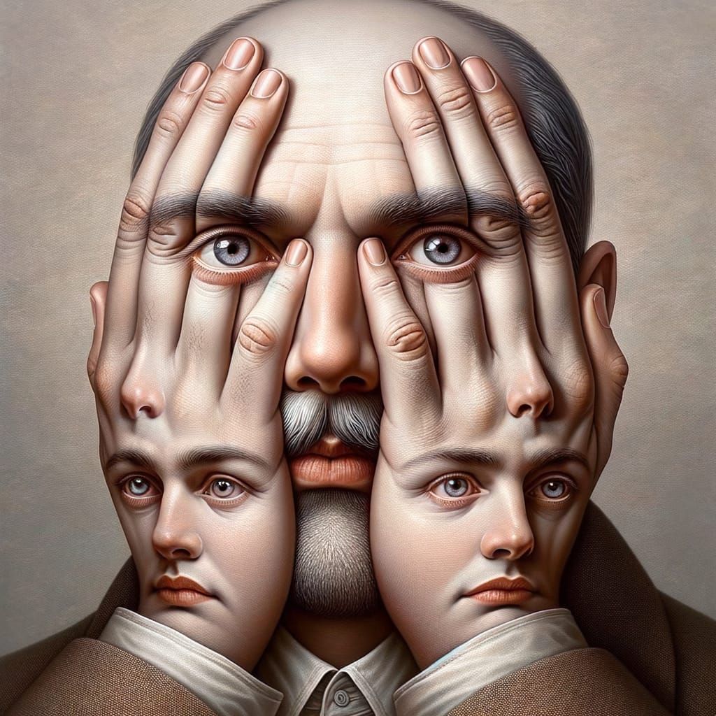 Surreal Peekaboo: Faces in the Palms