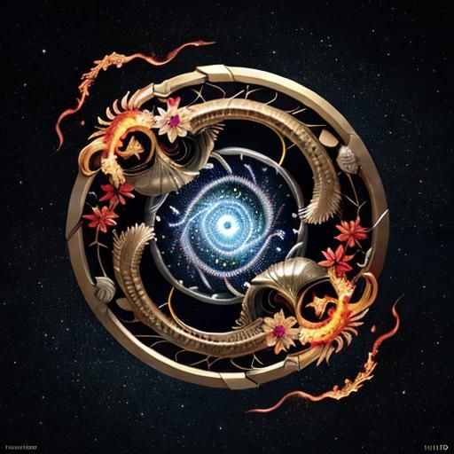 Vibrant Symbols in Surreal Photorealistic Composition